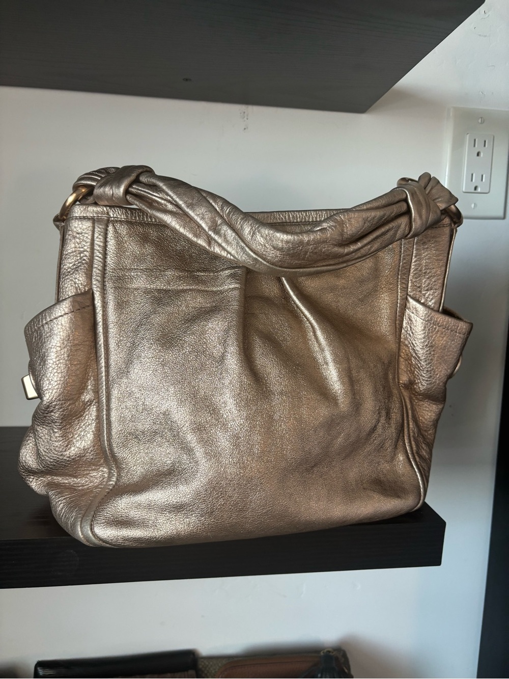 Coach Metallic Gold Leather Shoulder Bag
